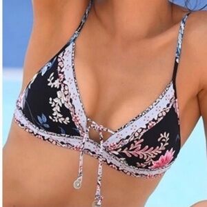 NWOT Seafolly water garden fixed tri bra bikini top SIZE: 6